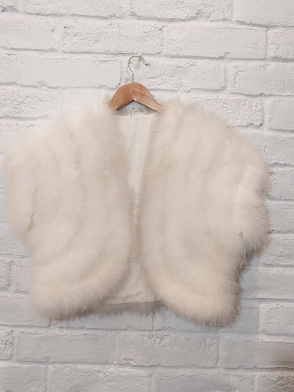 Ostrich Feather Jacket M Luxury Open Cardigan Soft Fluffy White Cropped Marabou